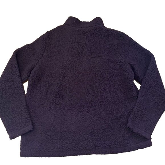 Abercrombie & Fitch Sweater Women's XL Brown Sherpa Quarter Zip Mock Neck - Picture 2 of 4